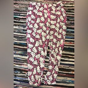 Women's Hello Kitty Size Large Pajama Pants - Pink Light Velour
